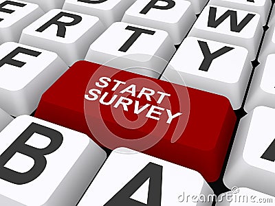 Start survey key Stock Photo