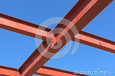 Red of steel structure. Stock Photo