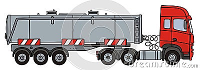 Red steel tank semitrailer Vector Illustration