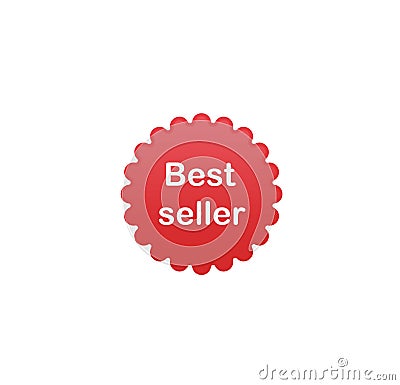 Red sticker best seller. Geometric award symbol for best trade manager Vector Illustration