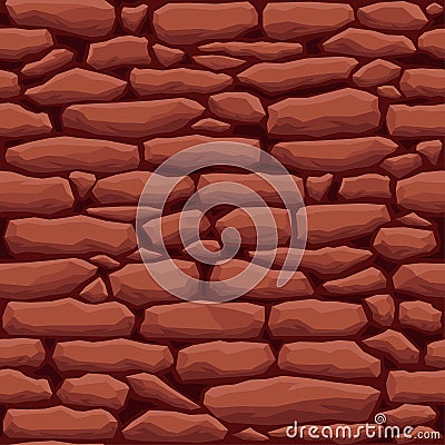 Red Stone Seamless Patter For Background Vector Illustration