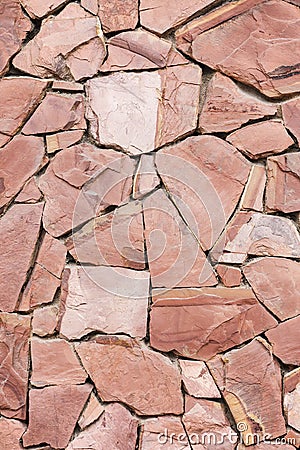 Red stone wall. Stock Photo