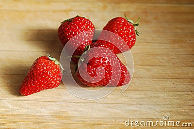 Strawberry on a chopping board Stock Photo