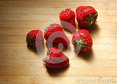 Strawberry on a chopping board Stock Photo