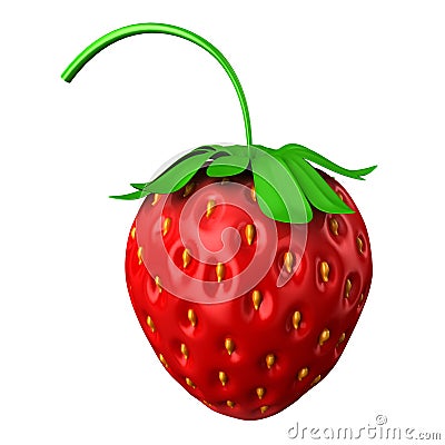 Red strawberry isolated on white Stock Photo