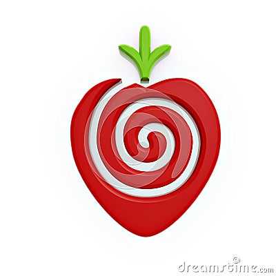 Red strawberry symbol Stock Photo