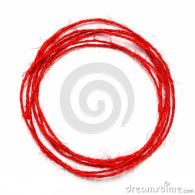 Red string circle Stock Photo