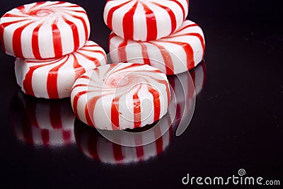 Red Striped Peppermints Stock Photo