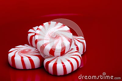 Red Striped Peppermints Stock Photo