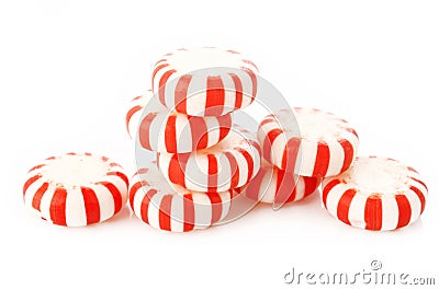 Red striped peppermints Stock Photo