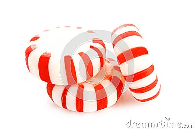 Red striped peppermints Stock Photo