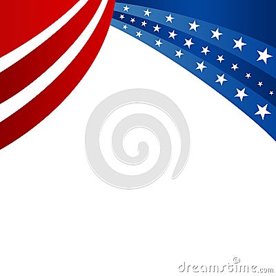 Red stripes and white stars on blue background as a header Stock Photo