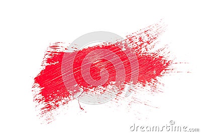 Red stroke of the paint brush Stock Photo