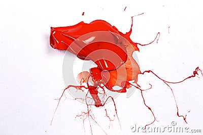 Red stroke of the paint brush Stock Photo