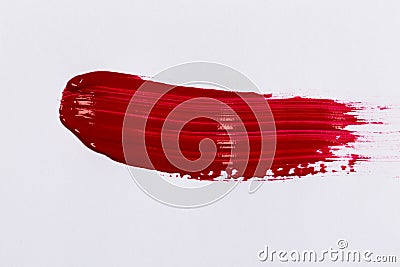 Red stroke of the paint brush Stock Photo