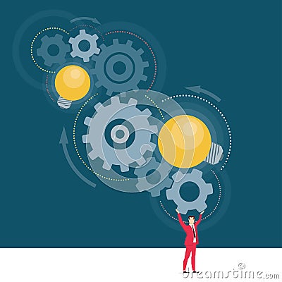 Red suit businessman Vector Illustration