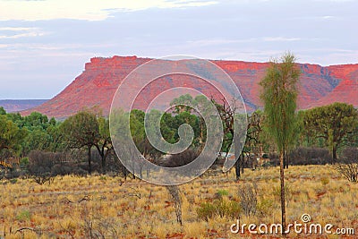 Red sunset colors of Kings Canyon, Australia Stock Photo