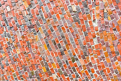 red surface of Abstract colorful smalt mosaic with high resolution for background Stock Photo