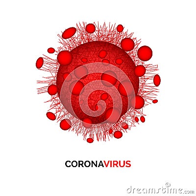 Red Symbol Corona Virus Infection. Medicine warning. Dangerous disease symptoms. Vector illustration Vector Illustration