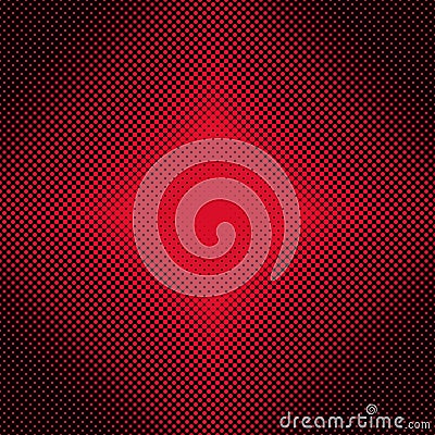 Red symmetrical halftone dot pattern background - vector graphic design Vector Illustration