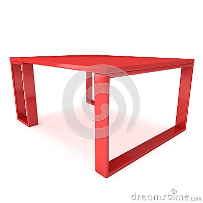 Red Table 3D Stock Photo