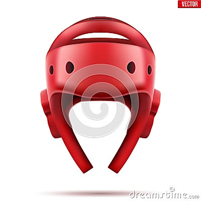 Red Taekwondo helmet Vector Illustration