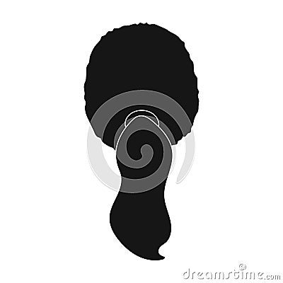 Red with a tail.Back hairstyle single icon in black style vector symbol stock illustration web. Vector Illustration