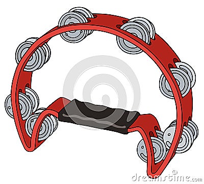 Red tambourine Vector Illustration