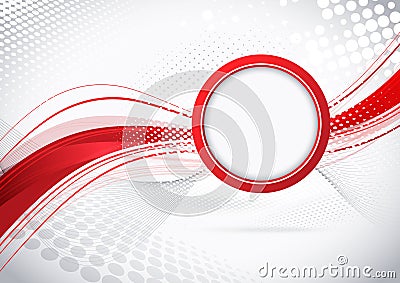 Red tape with circle Vector Illustration