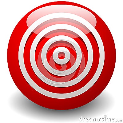Red target, bullseye, accuracy, precision icon - Concentric circles Vector Illustration