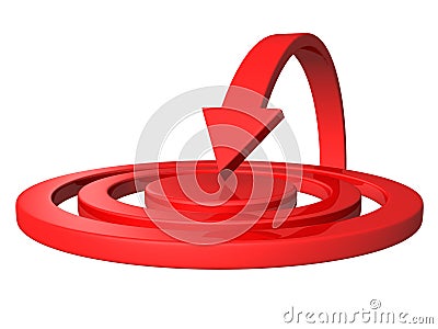 Red target and success arrow on a white background Stock Photo