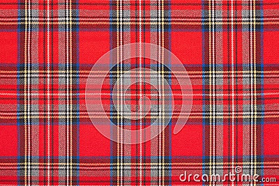 Red tartan scottish fabric texture background Stock Photo