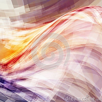 Red and taupe dynamic background. Vector graphics with curves and swirl Vector Illustration