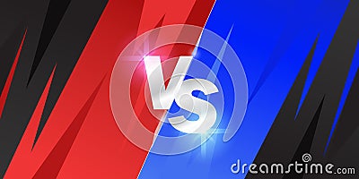 Red team and blue team versus. compare banner for sport, esport, football, competition, fighting duel banner poster Vector Illustration