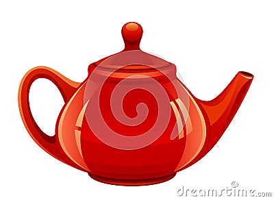 Red teapot Vector Illustration