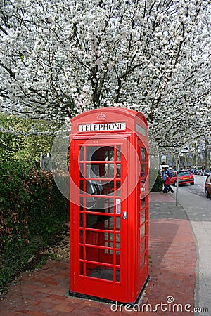 Red telephone box Stock Photo