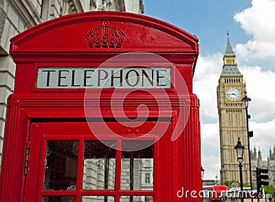 Red telephone box Stock Photo