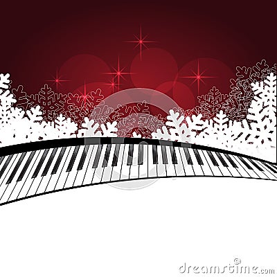 Red template with piano Vector Illustration