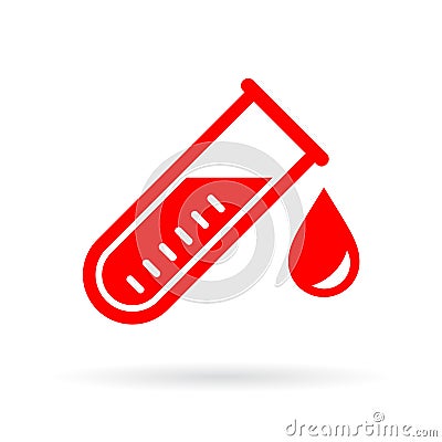 Red test glass vector icon Vector Illustration