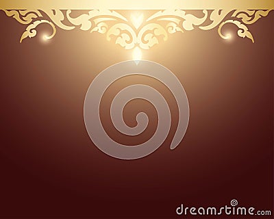 Red Thai crown light royal traditional banner background Vector Illustration