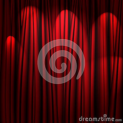 Red theater curtain Stock Photo