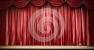 Red theater curtain Stock Photo