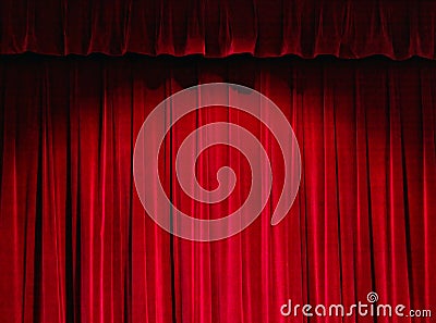 Red Theater Curtain Stock Photo