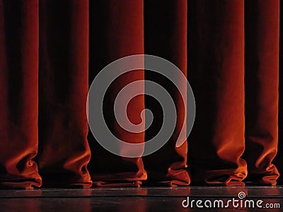 Red Theatre Curtains Stock Photo