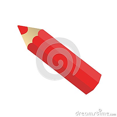 REd thick pencil isolated on white background Vector Illustration