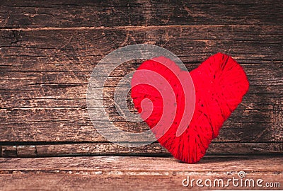 Red thread heart Stock Photo