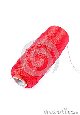 Red thread spindle Stock Photo