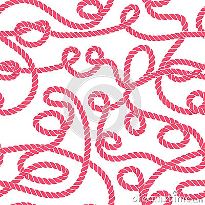 Red thread swirls seamless vector print Vector Illustration