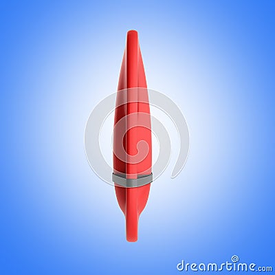 Red throw buoy 3d render on blue background Stock Photo