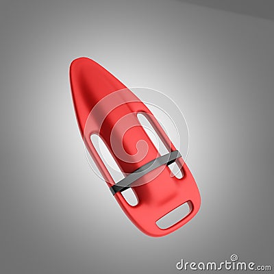 Red throw buoy 3d render on grey background Stock Photo